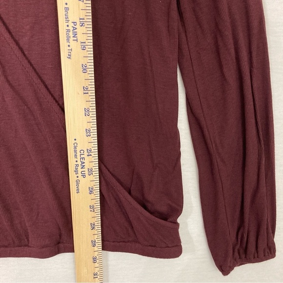 INC International Concepts Burgundy Wine Wrap Blouse XL - Picture 5 of 7